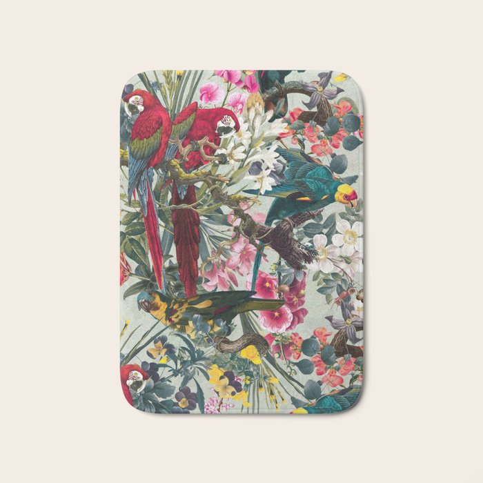 FLORAL AND BIRDS XXII Bath Mat Gallery Image 1