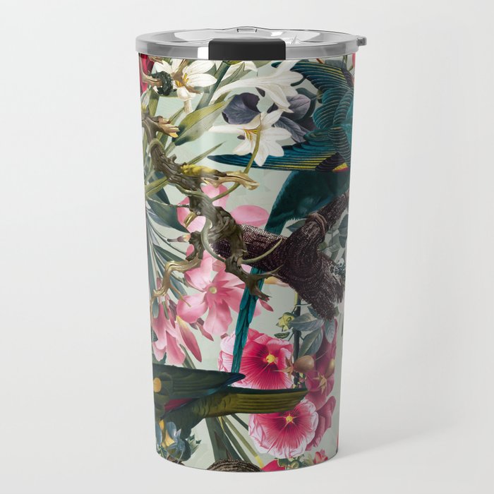 FLORAL AND BIRDS XXII Travel Mug Gallery Image 1