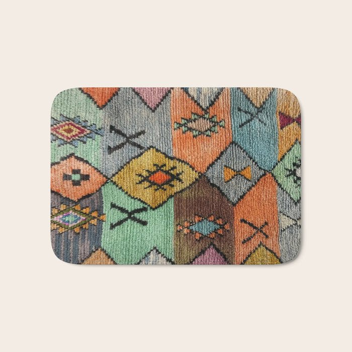 Traditional Vintage Moroccan Rug Bath Mat Gallery Image 1