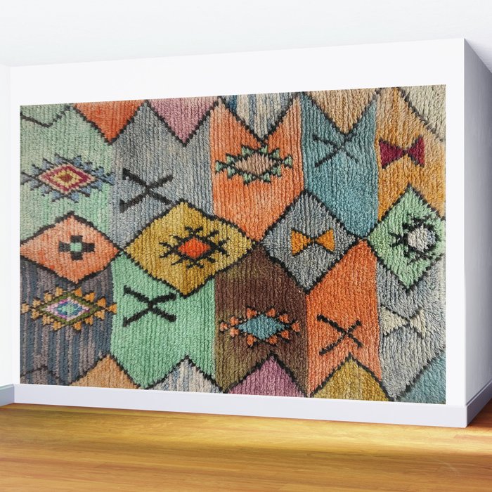 Traditional Vintage Moroccan Rug Wall Mural Gallery Image 2