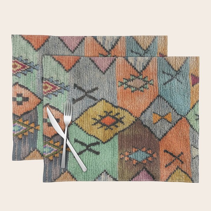 Traditional Vintage Moroccan Rug Placemat Gallery Image 1