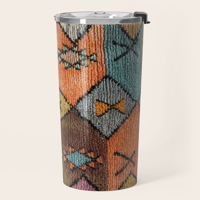 Traditional Vintage Moroccan Rug Travel Mug Gallery Image 2