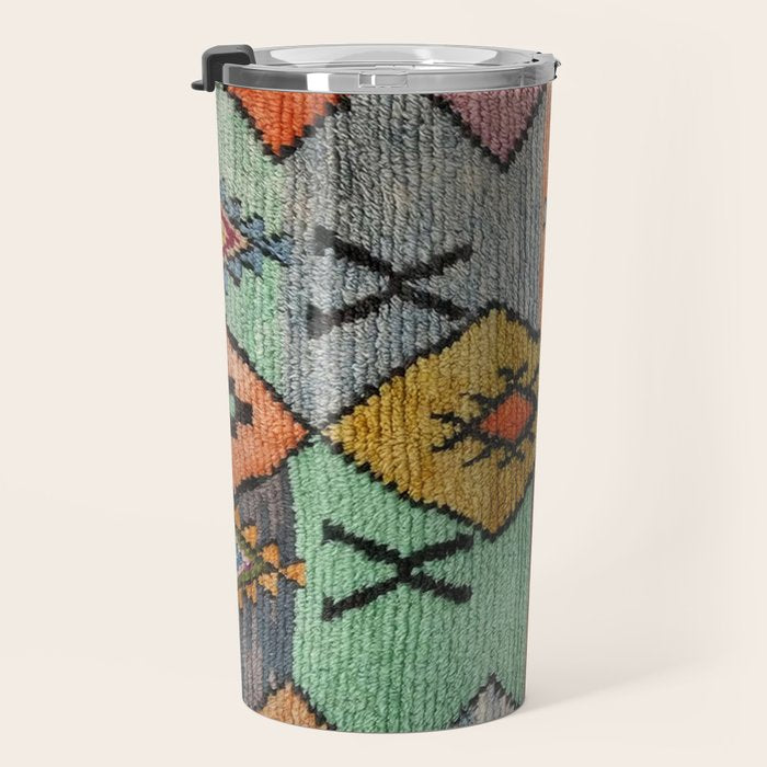 Traditional Vintage Moroccan Rug Travel Mug Gallery Image 3