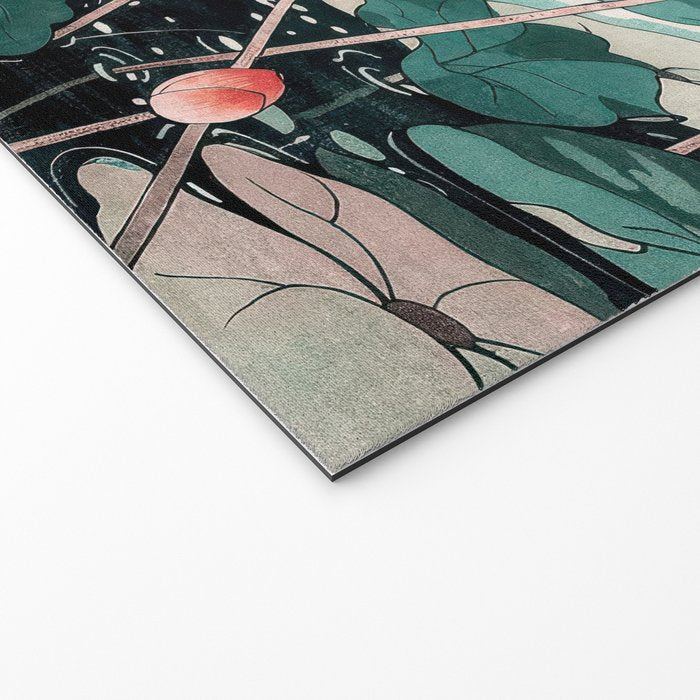 Japanese Wall Art Floral Lotus Painting Pink Pastel Green botanical Wabi Sabi Flower Poster Welcome Mat Gallery Image 2