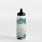 Japanese Wall Art Floral Lotus Painting Pink Pastel Green botanical Wabi Sabi Flower Poster Water Bottle Gallery Image 3