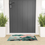 Japanese Wall Art Floral Lotus Painting Pink Pastel Green botanical Wabi Sabi Flower Poster Welcome Mat Gallery Image 3