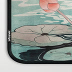 Japanese Wall Art Floral Lotus Painting Pink Pastel Green botanical Wabi Sabi Flower Poster Laptop Sleeve Gallery Image 3