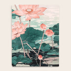 Japanese Wall Art Floral Lotus Painting Pink Pastel Green botanical Wabi Sabi Flower Poster Notebook Gallery Image 4