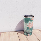 Japanese Wall Art Floral Lotus Painting Pink Pastel Green botanical Wabi Sabi Flower Poster Travel Mug Gallery Image 4