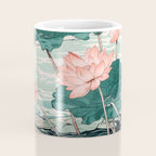 Japanese Wall Art Floral Lotus Painting Pink Pastel Green botanical Wabi Sabi Flower Poster Coffee Mug Gallery Image 4