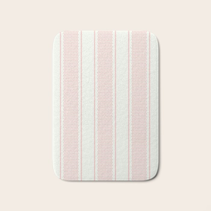 Vintage pastel pink stripes pattern Bath Mat Gallery Image 1