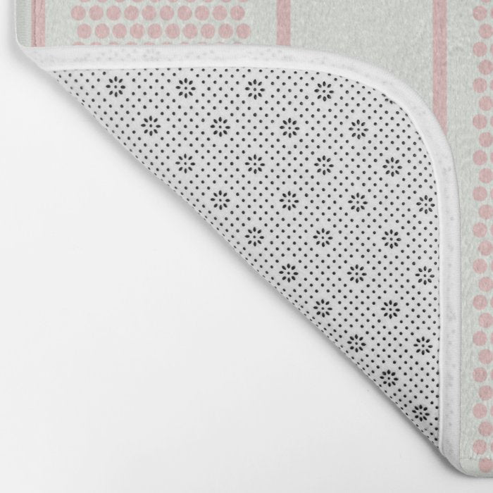 Vintage pastel pink stripes pattern Bath Mat Gallery Image 2