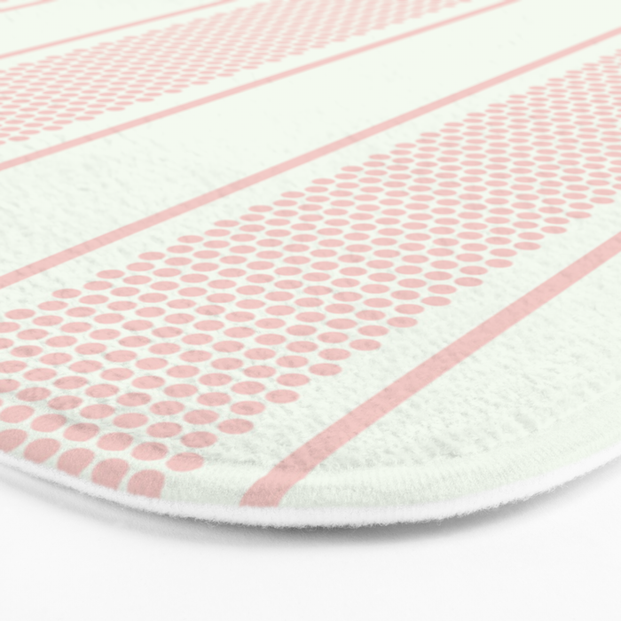 Vintage pastel pink stripes pattern Bath Mat Gallery Image 3