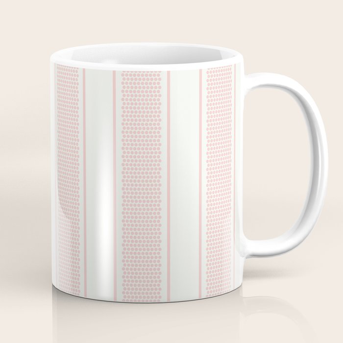 Vintage pastel pink stripes pattern Coffee Mug Gallery Image 1