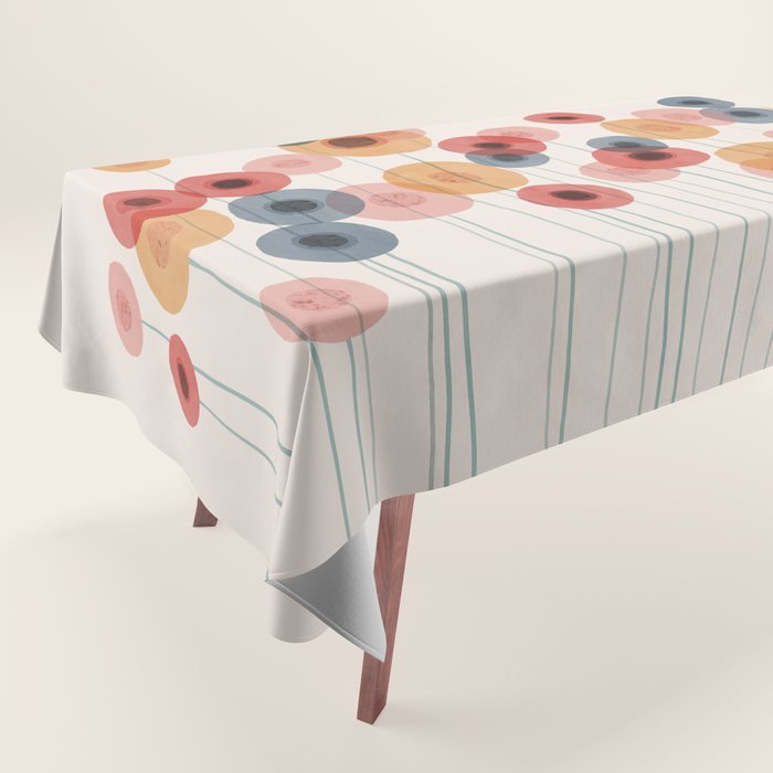 Landscape of flowers and dandelions Tablecloth Gallery Image 1