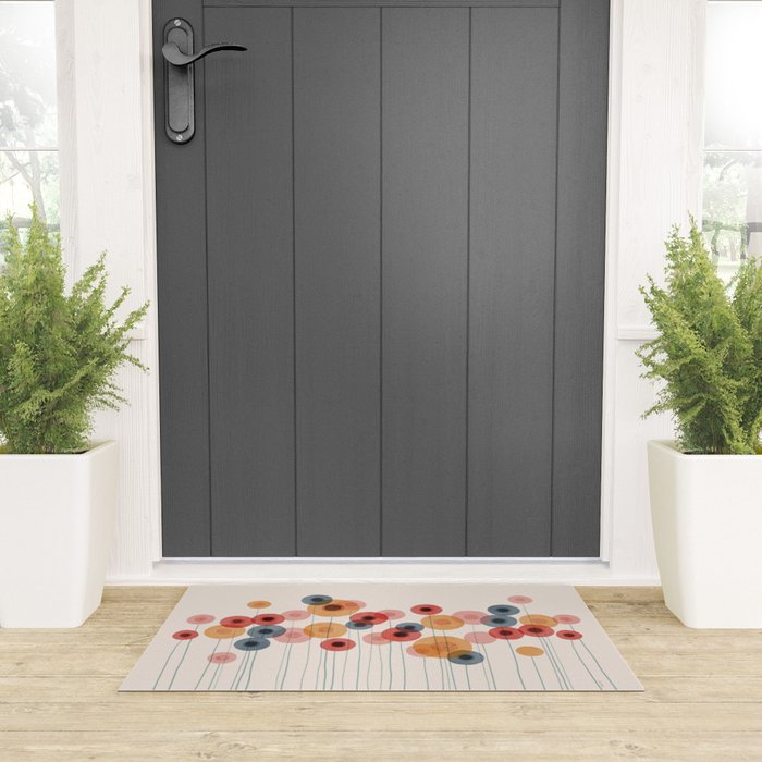 Landscape of flowers and dandelions Welcome Mat Gallery Image 3