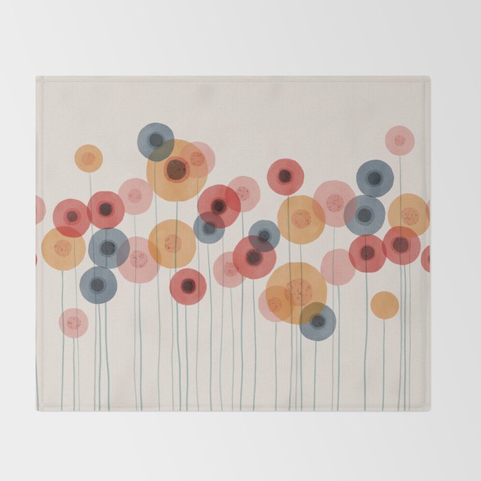 Landscape of flowers and dandelions Throw Blanket Gallery Image 2