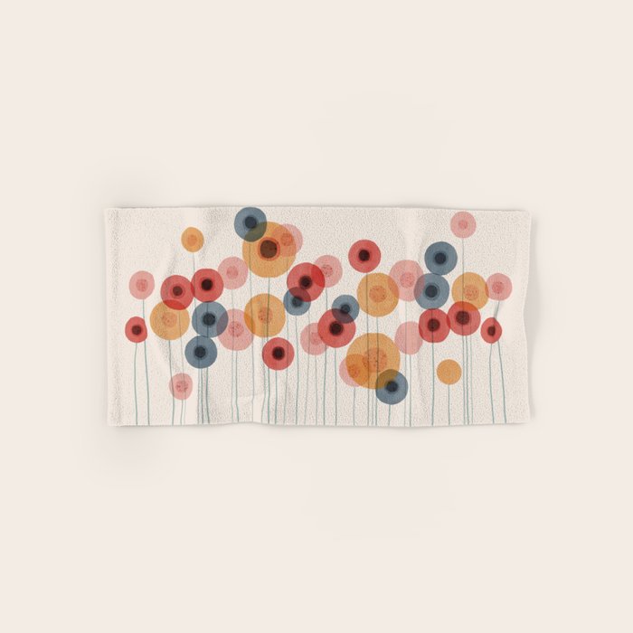 Landscape of flowers and dandelions Bath Towel Gallery Image 1