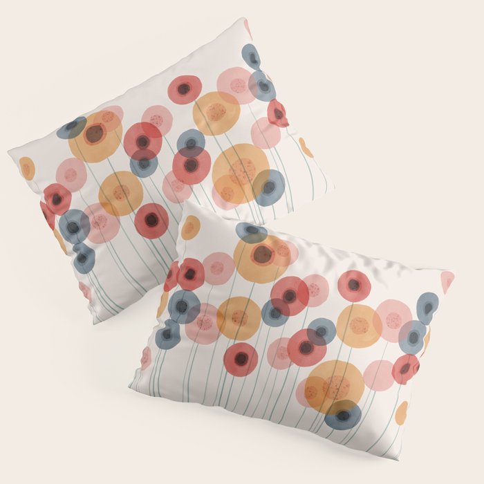 Landscape of flowers and dandelions Pillow Sham Gallery Image 3