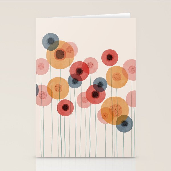 Landscape of flowers and dandelions Stationery Card Gallery Image 1