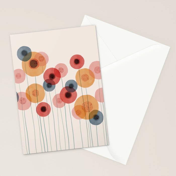 Landscape of flowers and dandelions Stationery Card Gallery Image 2