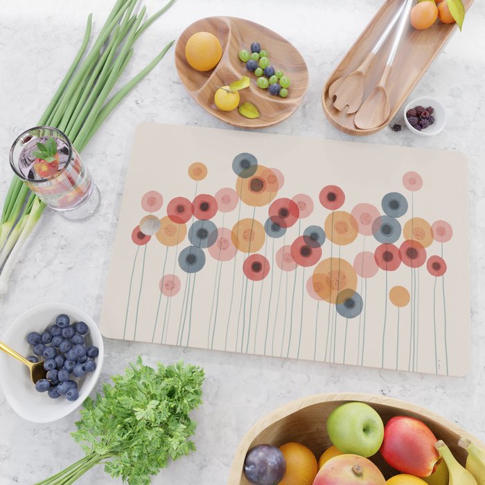 Landscape of flowers and dandelions Cutting Board Gallery Image 2