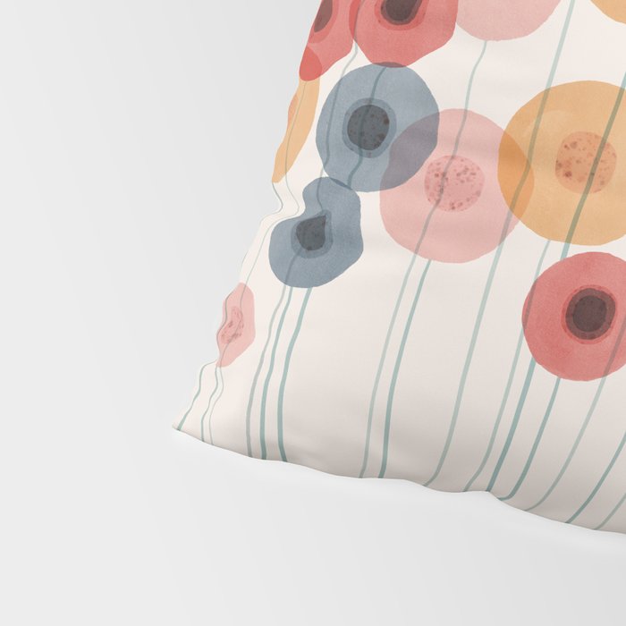 Landscape of flowers and dandelions Pillow Sham Gallery Image 4
