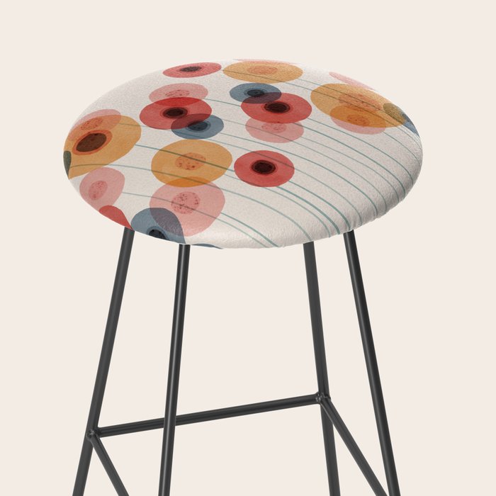 Landscape of flowers and dandelions Stool Gallery Image 2