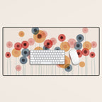 Landscape of flowers and dandelions Desk Mat Gallery Image 1