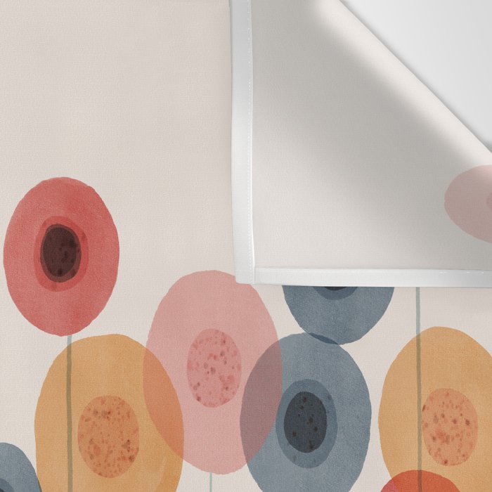 Landscape of flowers and dandelions Wall Tapestry Gallery Image 3