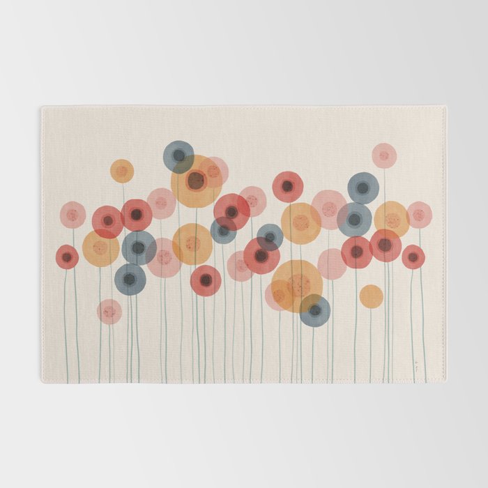 Landscape of flowers and dandelions Rug Gallery Image 2