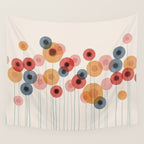Landscape of flowers and dandelions Wall Tapestry Gallery Image 4