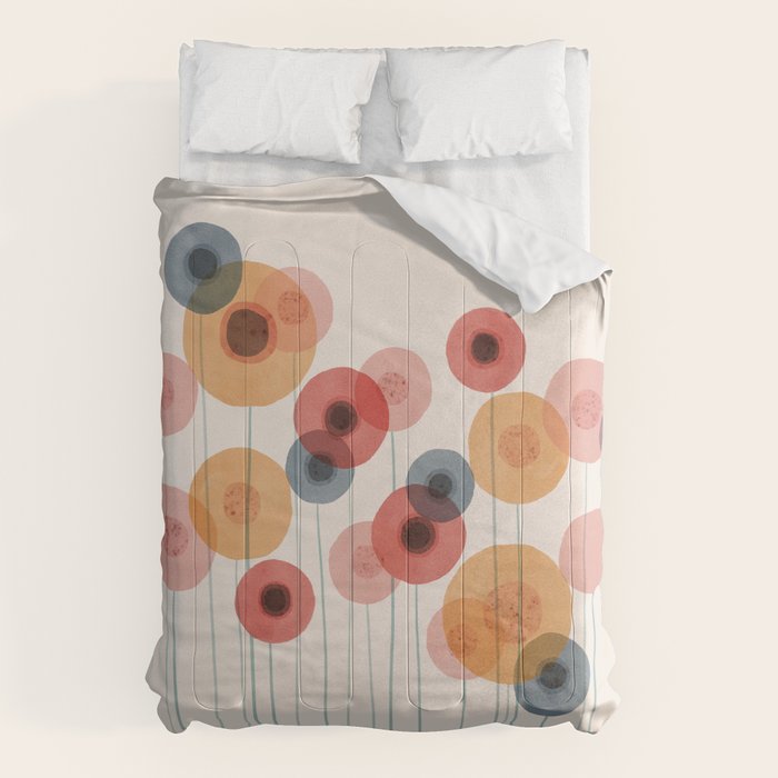 Landscape of flowers and dandelions Comforter Gallery Image 1