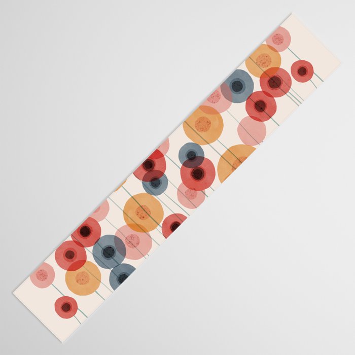 Landscape of flowers and dandelions Table Runner Gallery Image 3