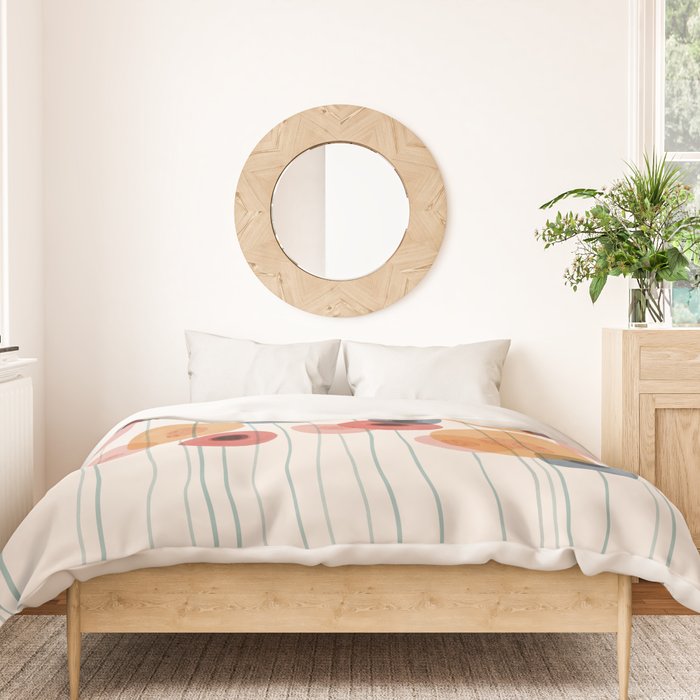 Landscape of flowers and dandelions Duvet Cover Gallery Image 3