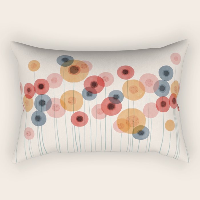 Landscape of flowers and dandelions Rectangular Pillow Gallery Image 2