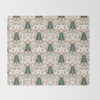 Nordic Christmas tree with red flowers and Scandinavian ornaments  Throw Blanket Gallery Image 2