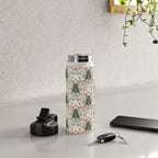 Nordic Christmas tree with red flowers and Scandinavian ornaments  Water Bottle Gallery Image 4