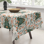 Nordic Christmas tree with red flowers and Scandinavian ornaments  Tablecloth Gallery Image 3