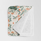 Nordic Christmas tree with red flowers and Scandinavian ornaments  Throw Blanket Gallery Image 3