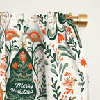 Nordic Christmas tree with red flowers and Scandinavian ornaments  Window Curtain Gallery Image 2