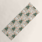 Nordic Christmas tree with red flowers and Scandinavian ornaments  Yoga Mat Gallery Image 1
