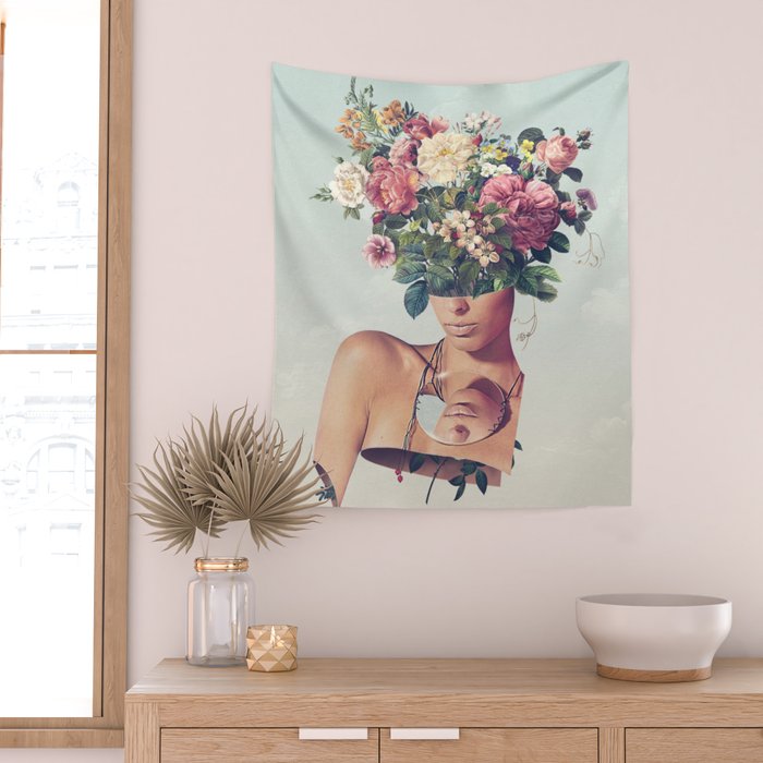 Flower-ism - Bouquet Pot Head Wall Tapestry Gallery Image 2