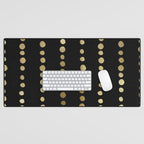 Boho Mudcloth Dots Pattern, Black and Gold Desk Mat Gallery Image 1