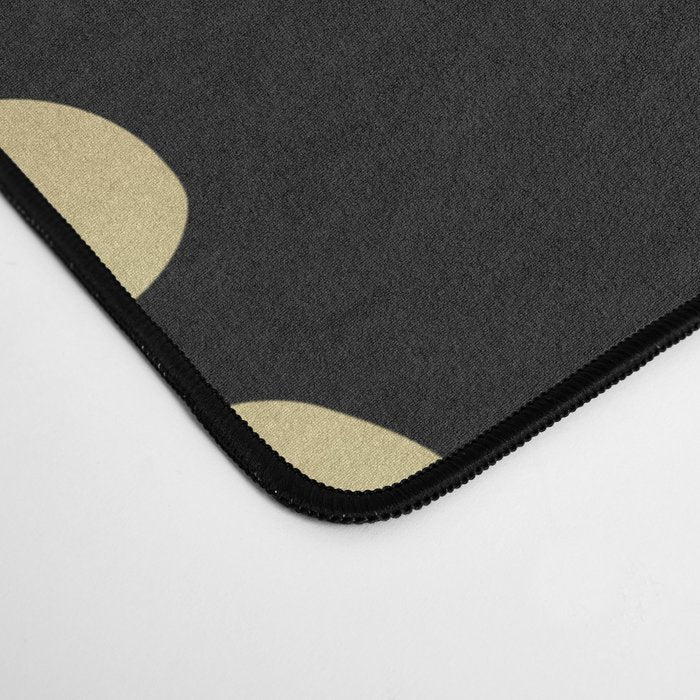 Boho Mudcloth Dots Pattern, Black and Gold Desk Mat Gallery Image 4