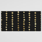 Boho Mudcloth Dots Pattern, Black and Gold Desk Mat Gallery Image 3