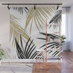 Gold Black Palm Leaves Dream #1 #tropical #decor #art #society6 Wall Mural Gallery Image 1