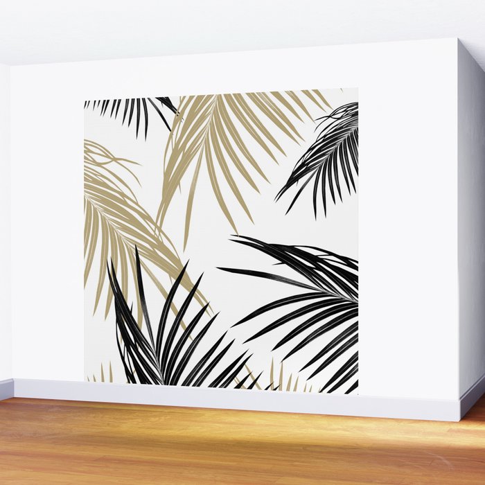 Gold Black Palm Leaves Dream #1 #tropical #decor #art #society6 Wall Mural Gallery Image 2