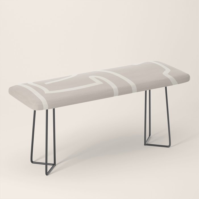 Abstract line art / Face/beige Bench Gallery Image 1