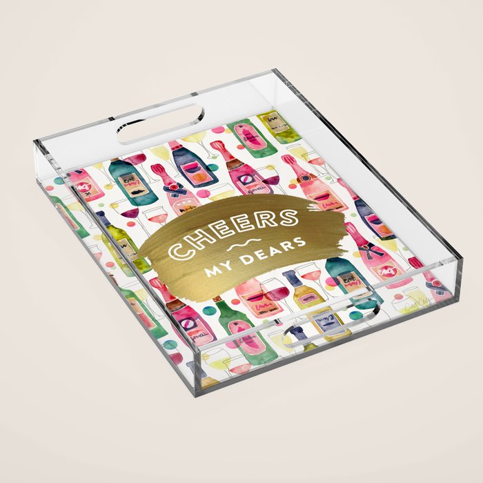 Cheers My Dears â Gold Acrylic Tray Gallery Image 1